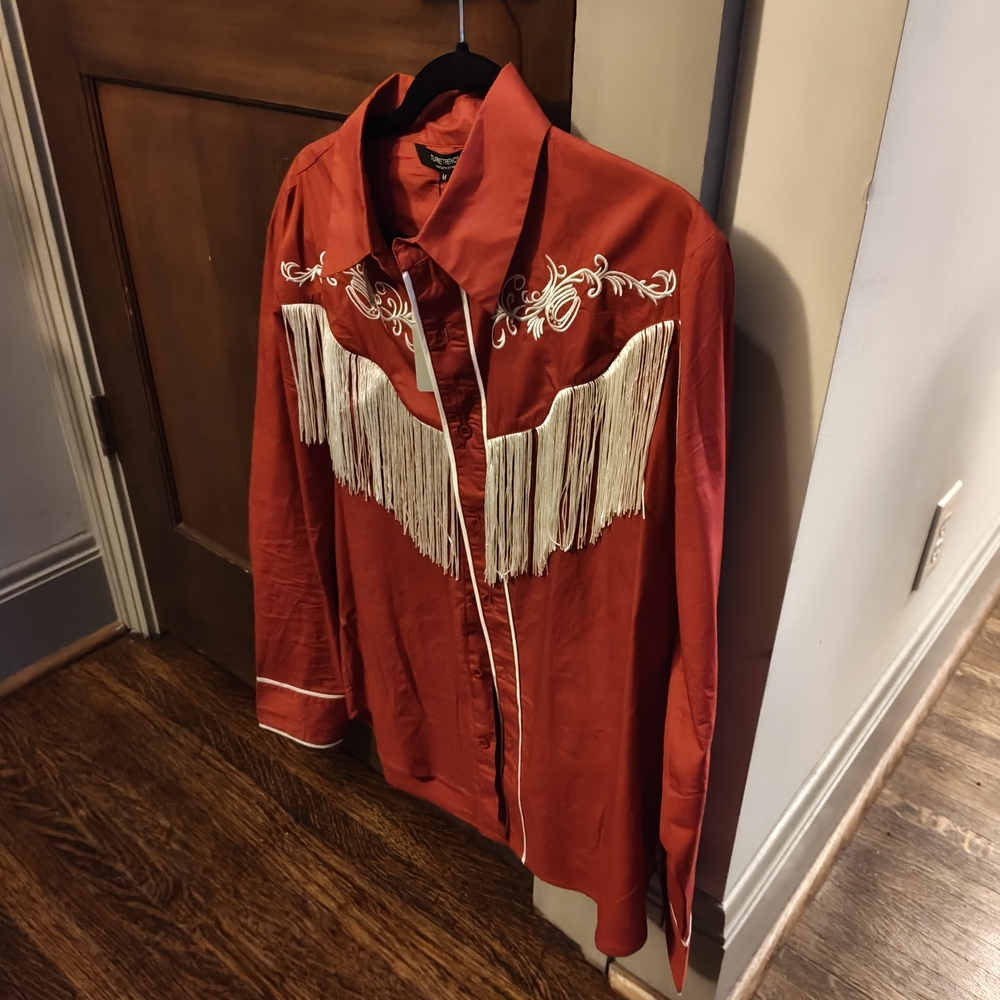 Red Western Fringe Shirt
